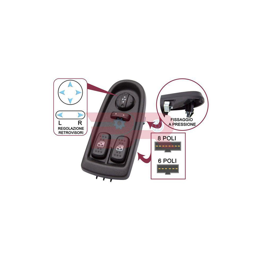 Botto Ricambi Brel4491 Window Switch for Iveco Daily