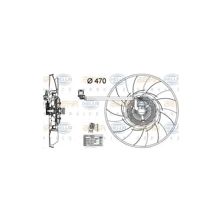 Hella 8MV 376 734-461 Fan, Radiator