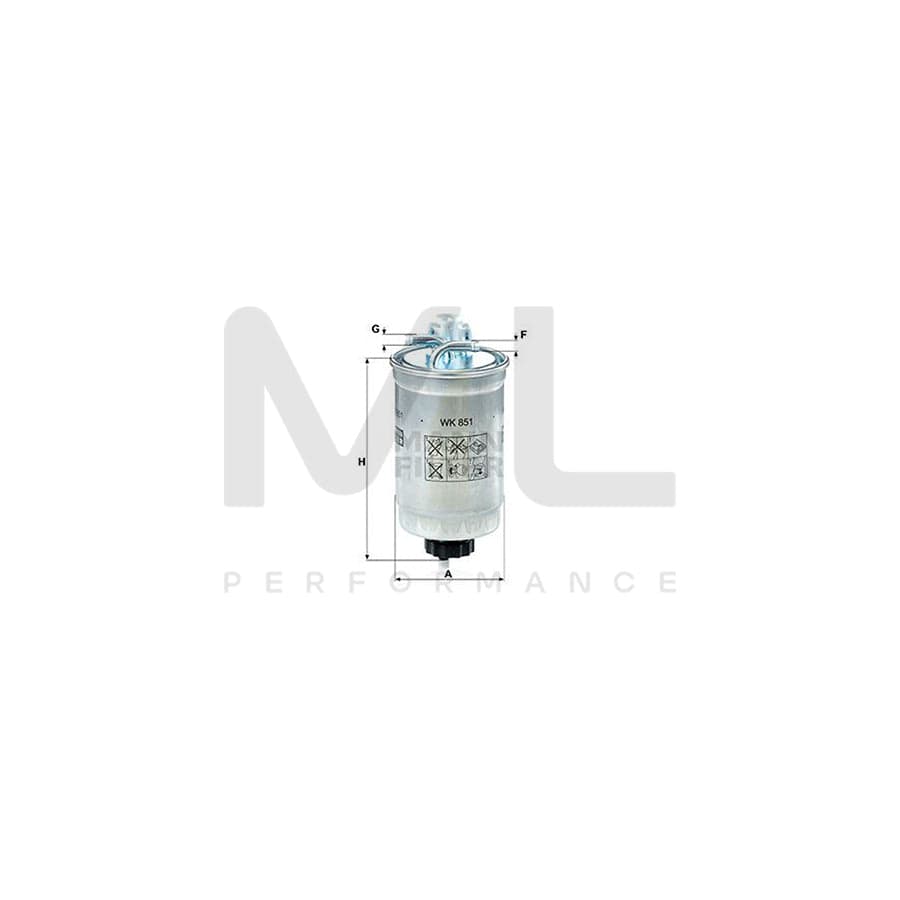 MANN-FILTER WK 851 Fuel filter for FORD Galaxy Mk1 (WGR) MPV In-Line Filter