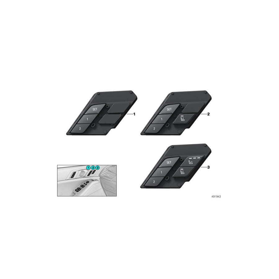 Genuine BMW 61319484678 G05 G07 Operating Facility Seat Functions Left (Inc. X5 50iX, X5 30iX & X7 M50dX) | ML Performance US Car Parts