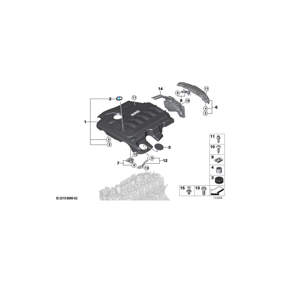 Genuine BMW 11147807570 E70 E71 Bracket For Acoustic Cover (Inc. X5 3.0d & X6 30dX) | ML Performance US Car Parts