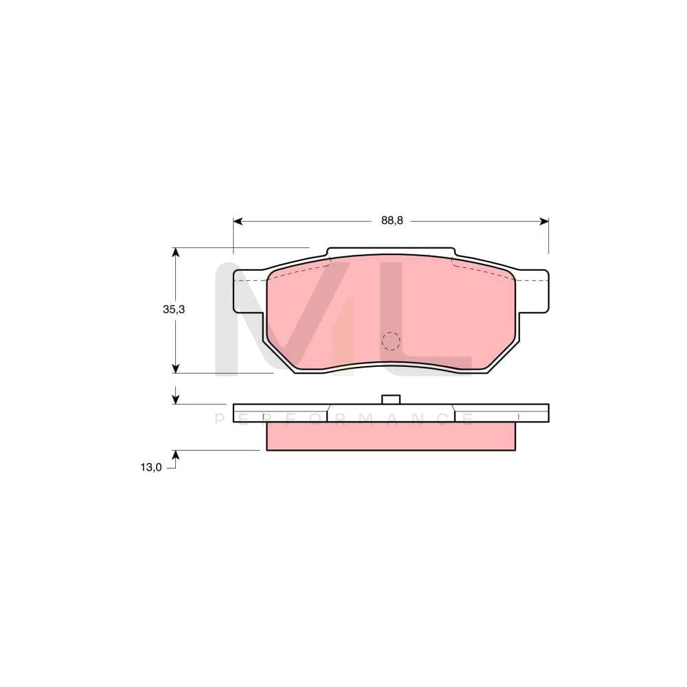 TRW Gdb775 Brake Pad Set Not Prepared For Wear Indicator, With Brake Caliper Screws, With Accessories | ML Performance Car Parts