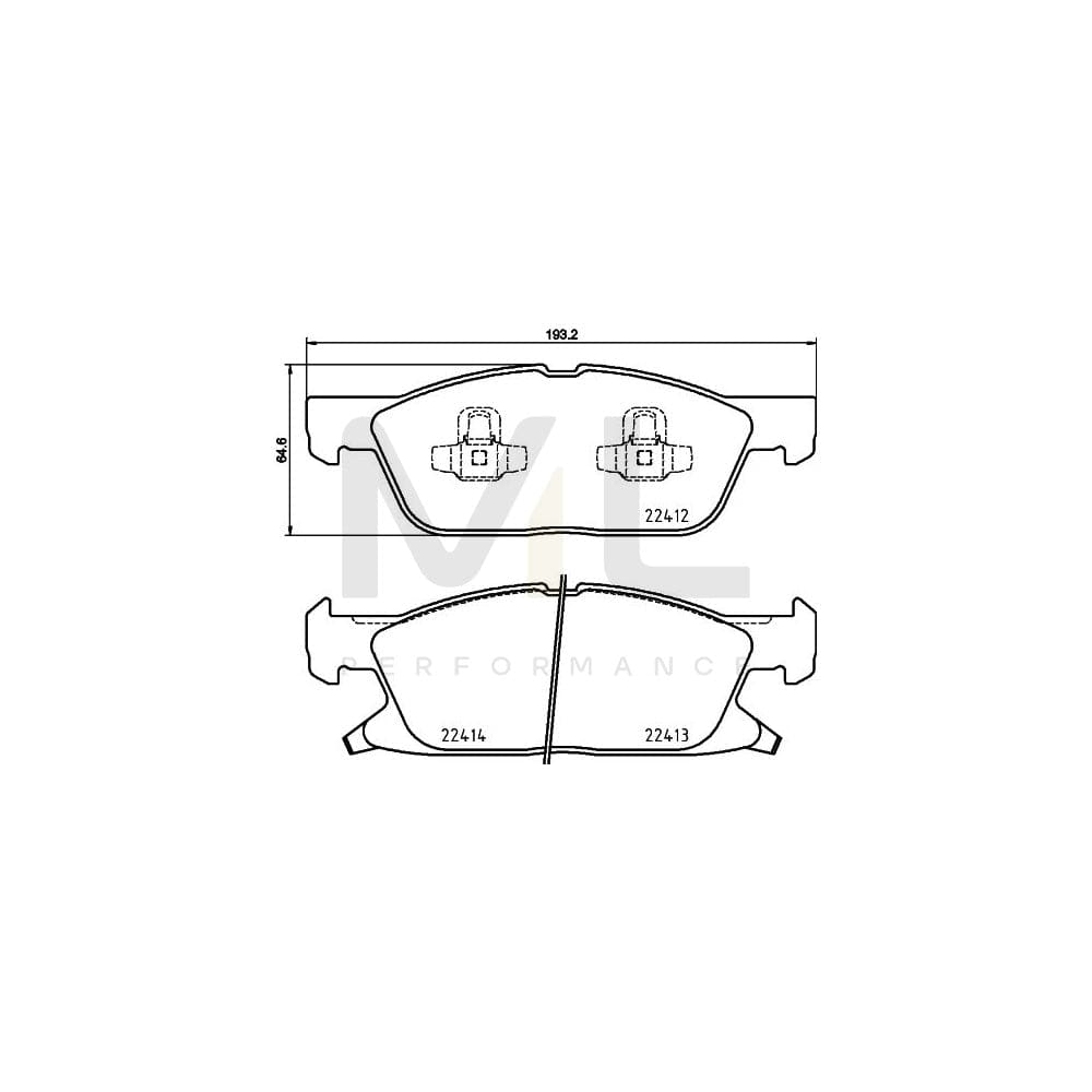 Hella 8DB 355 024-981 Brake Pad Set With Acoustic Wear Warning