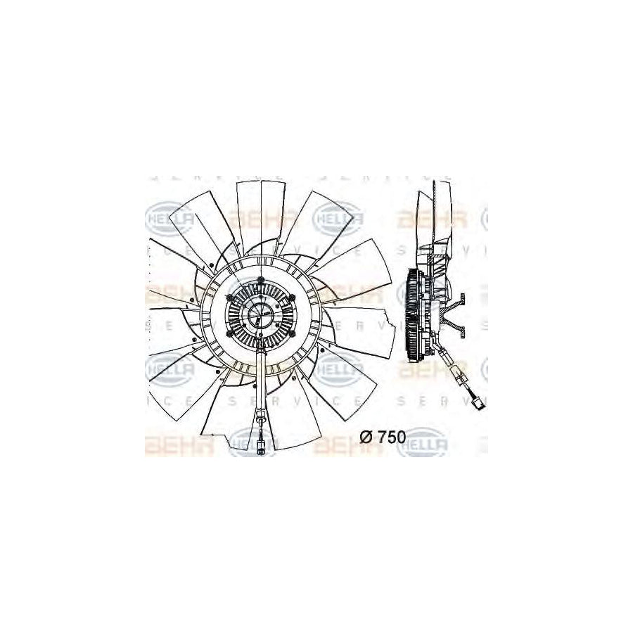 Hella 8MV 376 757-151 Fan, Radiator