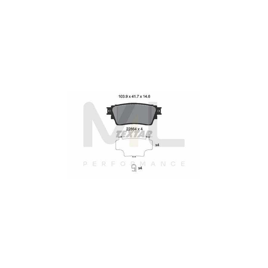 TEXTAR 2286401 Brake pad set not prepared for wear indicator, with accessories | ML Performance Car Parts