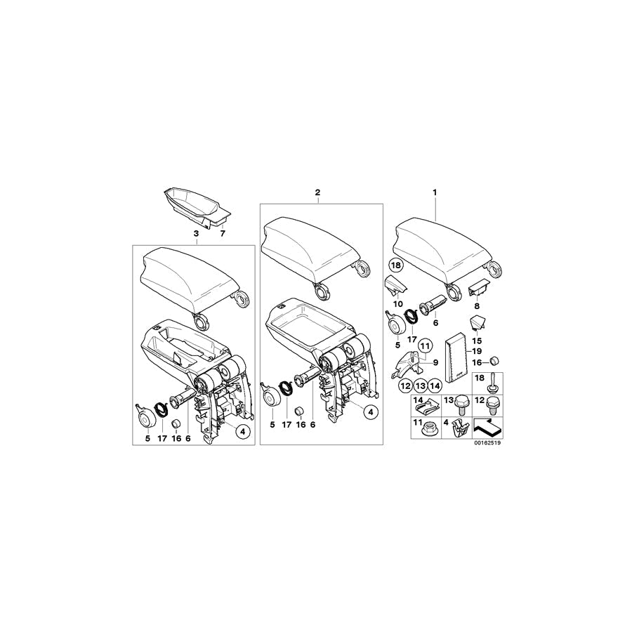Genuine BMW 51167124592 E82 E87 Cover, Center Arm Rest SCHWARZ (Inc. 118d, 130i & M Coupé) | ML Performance US Car Parts