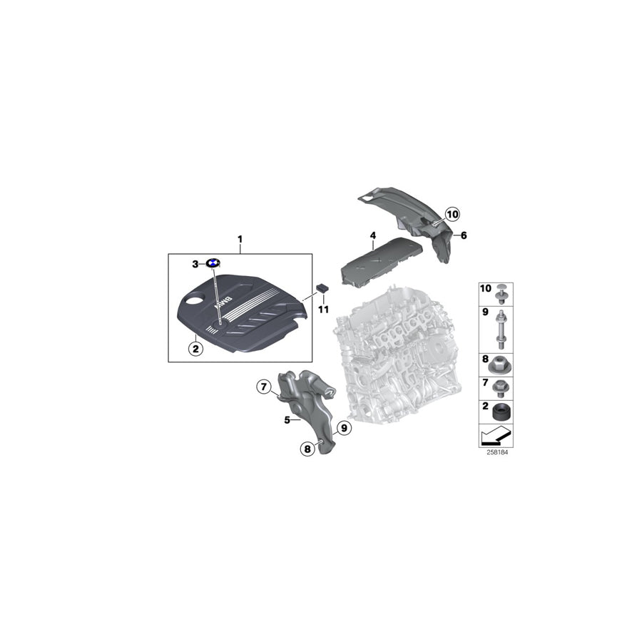 Genuine BMW 11147810802 F36 F31 F34 Cover, Acoustic (Inc. 328d, 118dX & 328dX) | ML Performance US Car Parts