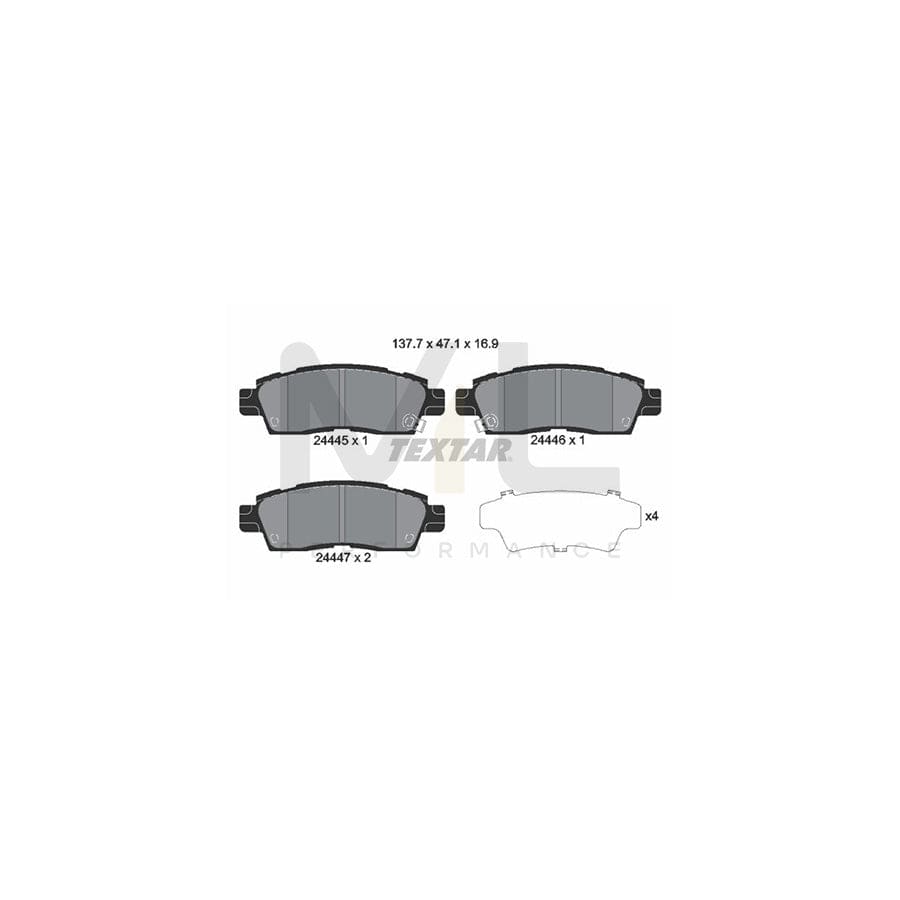TEXTAR 2444501 Brake pad set with acoustic wear warning | ML Performance Car Parts
