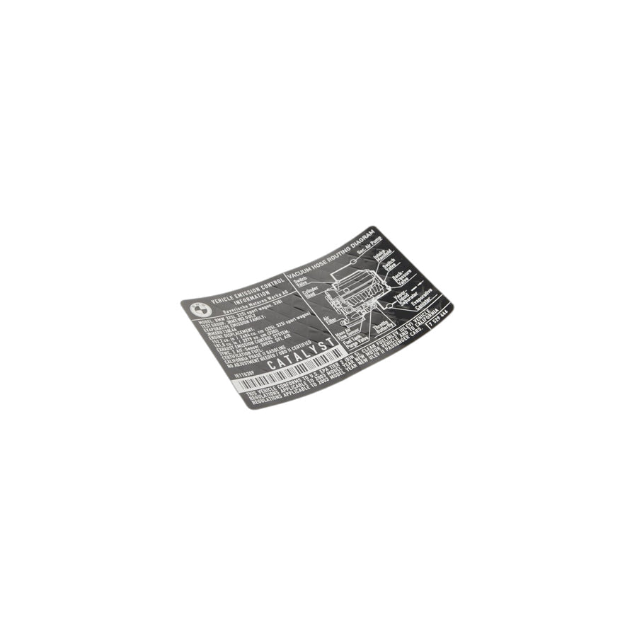Genuine BMW 71227529446 E46 Label "Exhaust Emission" (Inc. 325i & 330i) | ML Performance US Car Parts