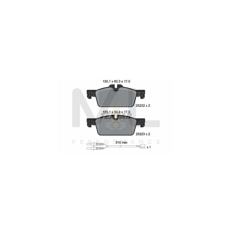 TEXTAR 2522201 Brake pad set for PEUGEOT 508 incl. wear warning contact | ML Performance Car Parts