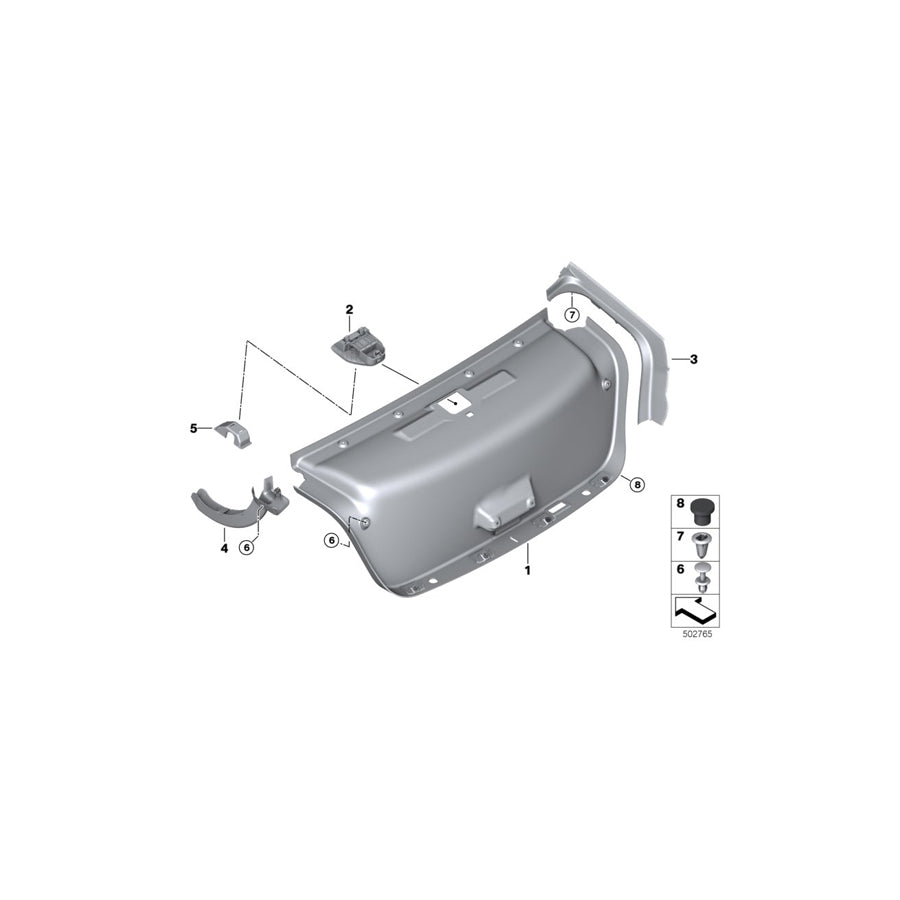 Genuine BMW 51497357098 G12 G11 Trunk Lid Trim Panel (Inc. 730Ld, 740Li & 730i) | ML Performance US Car Parts