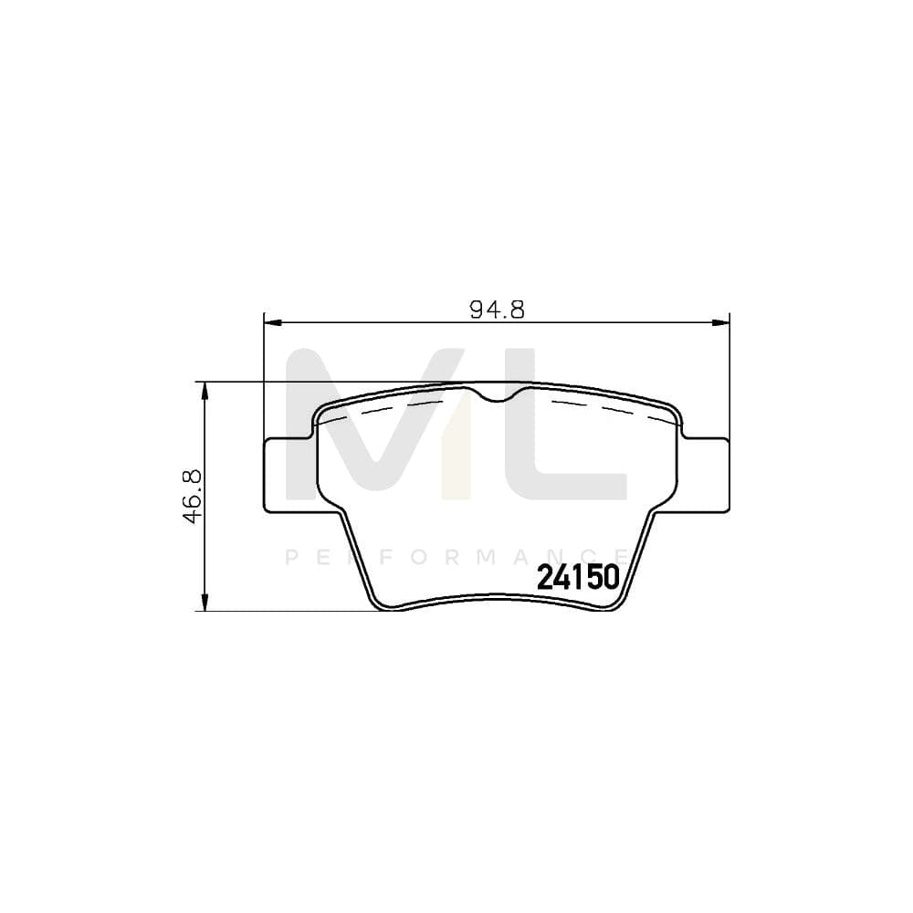 Hella 8DB 355 011-821 Brake Pad Set Not Prepared For Wear Indicator, With Brake Caliper Screws, With Accessories