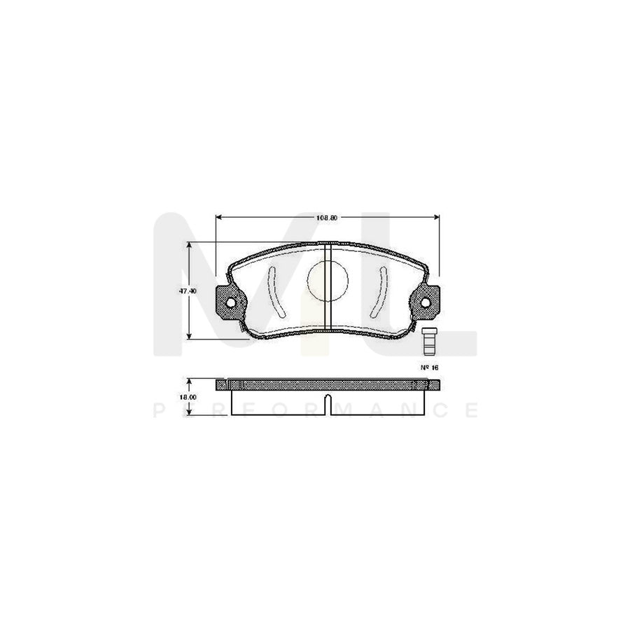 Bosch 0986Tb2201 Brake Pad Set Incl. Wear Warning Contact, With Accessories | ML Performance Car Parts