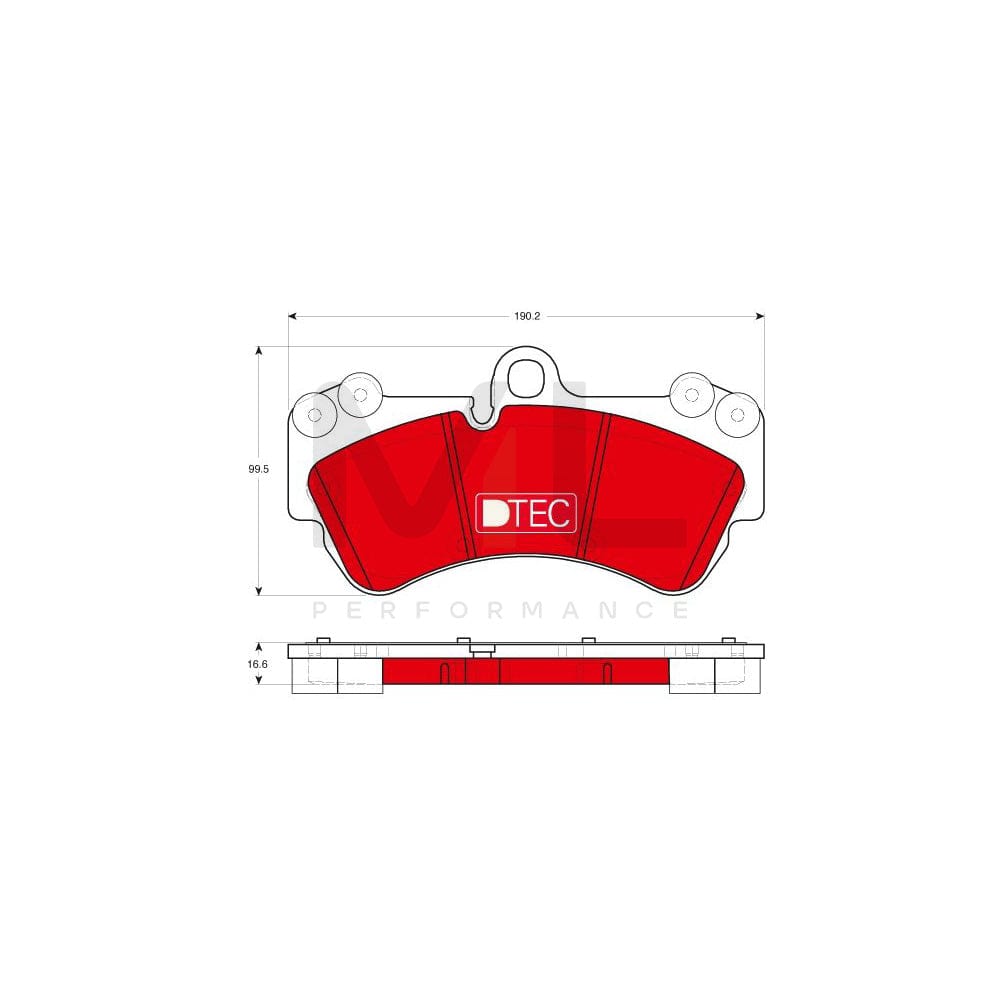 TRW Dtec Cotec Gdb1720Dte Brake Pad Set For Vw Touareg I (7La, 7L6, 7L7) Prepared For Wear Indicator | ML Performance Car Parts