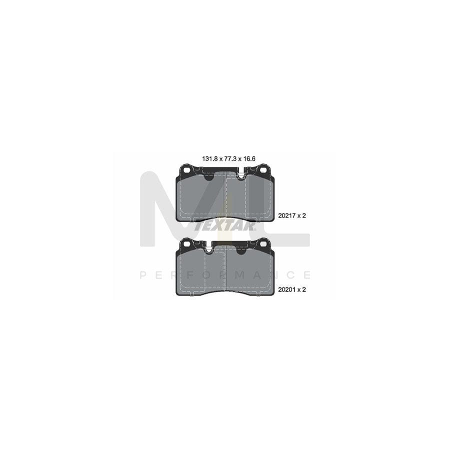 TEXTAR 2021703 Brake pad set prepared for wear indicator | ML Performance Car Parts