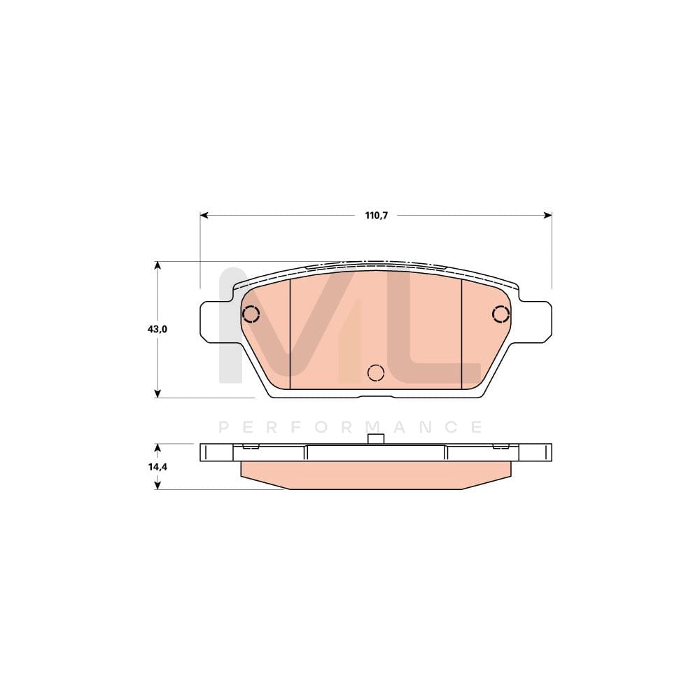 TRW Gdb3517 Brake Pad Set For Mazda 6 Not Prepared For Wear Indicator | ML Performance Car Parts