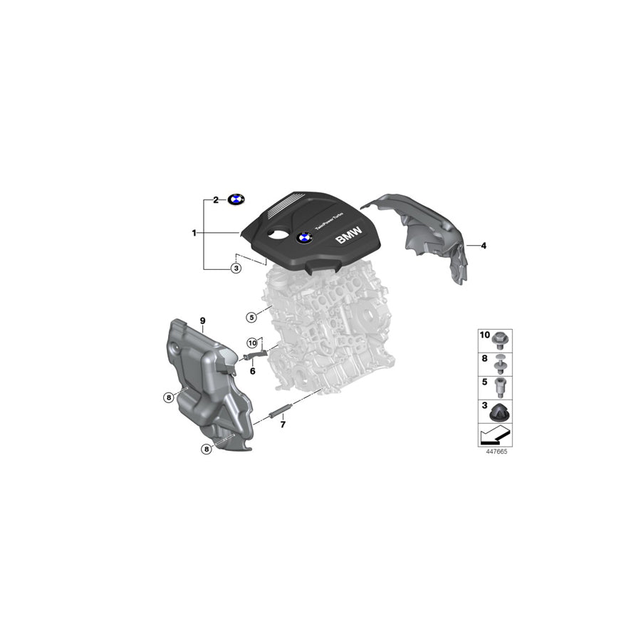 Genuine BMW 11148514201 F46 F48 F45 Cover, Acoustic (Inc. 214d, 216d & X1 16d) | ML Performance US Car Parts