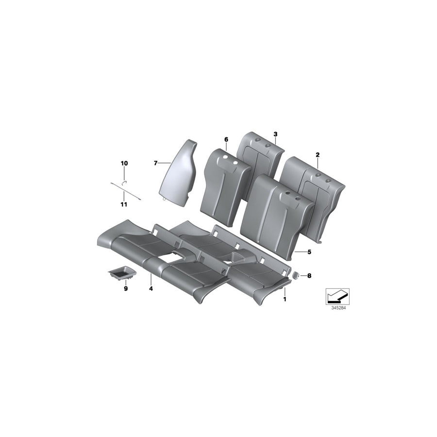 Genuine BMW 52207348866 F22 Cover Backrest Vinyl Right SCHWARZ (Inc. 230iX, 228i & M240i) | ML Performance US Car Parts