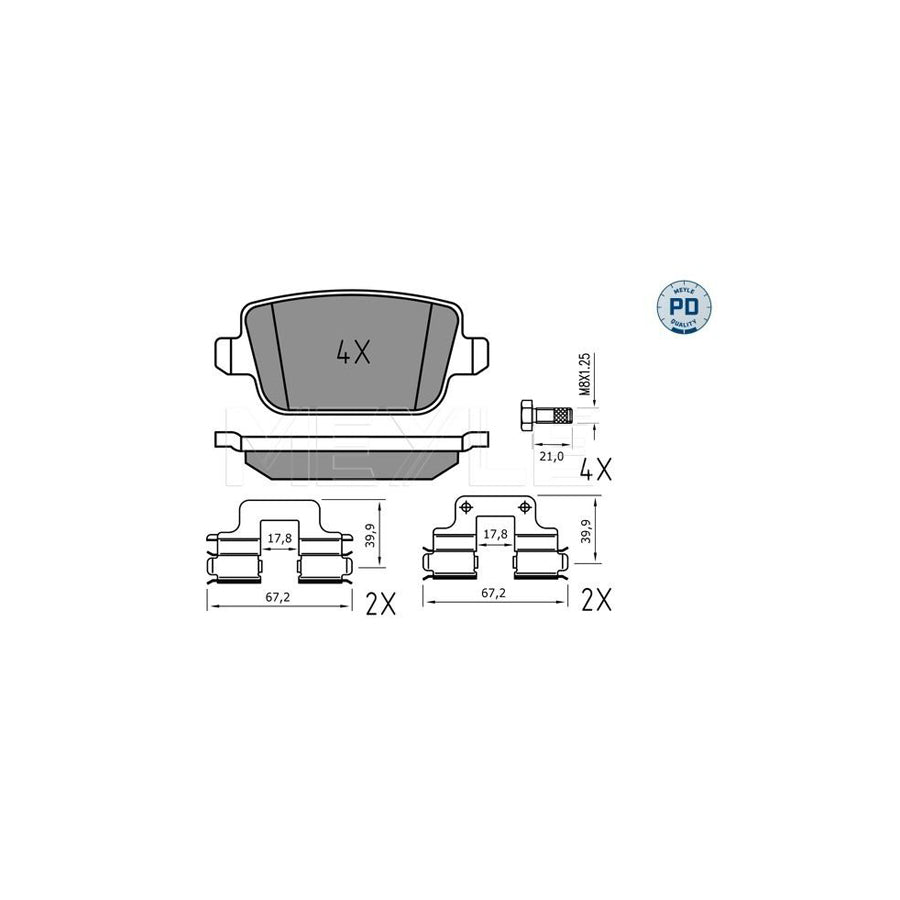 Meyle 025 245 3716/Pd Brake Pad Set