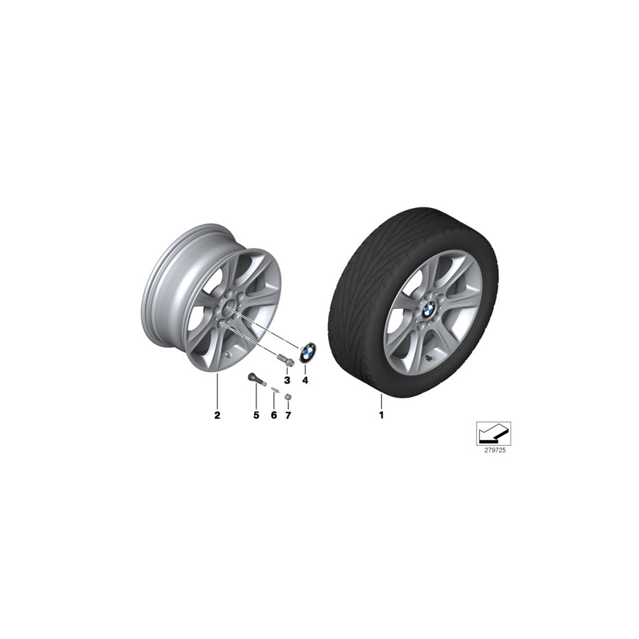 Genuine BMW 36116796243 F32 F33 Light Alloy Rim 7,5JX17 ET:37 (Inc. 430i, 318d & 335i) | ML Performance US