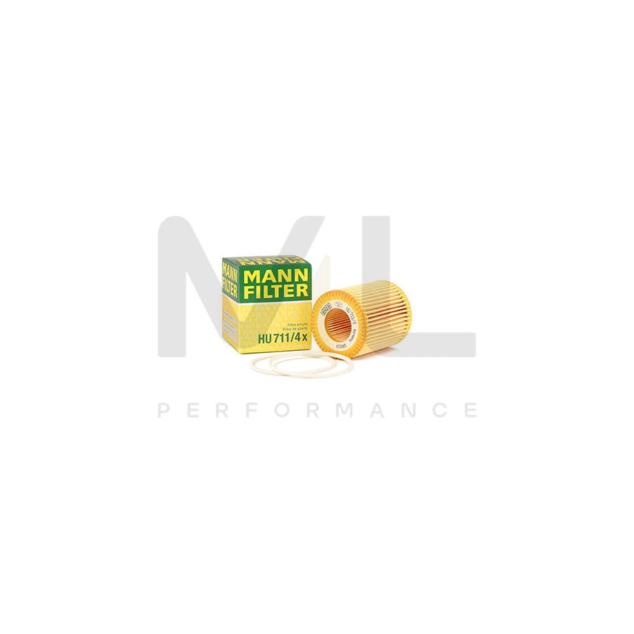 MANN-FILTER HU 711/4 x Oil Filter with seal, Filter Insert