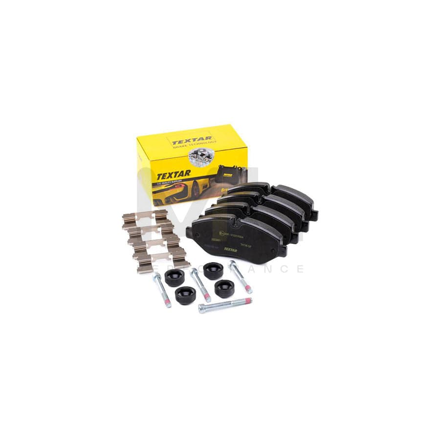 TEXTAR 2922901 Brake pad set for IVECO Daily prepared for wear indicator, with brake caliper screws, with accessories | ML Performance Car Parts
