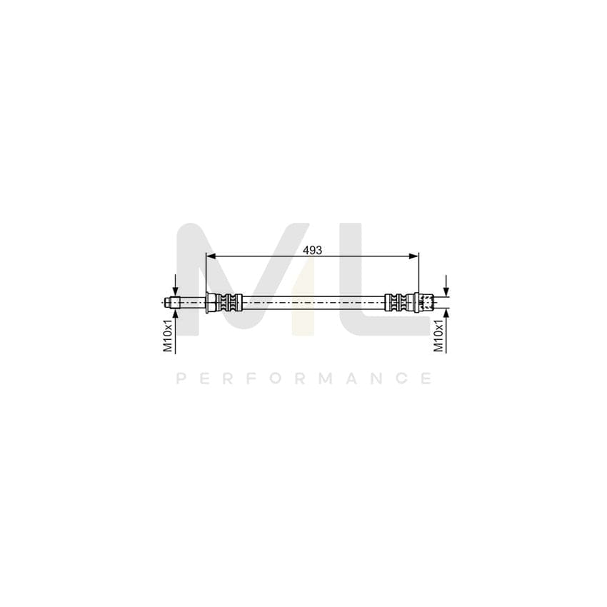 BOSCH 1 987 476 294 Brake Hose 493mm | ML Performance Car Parts