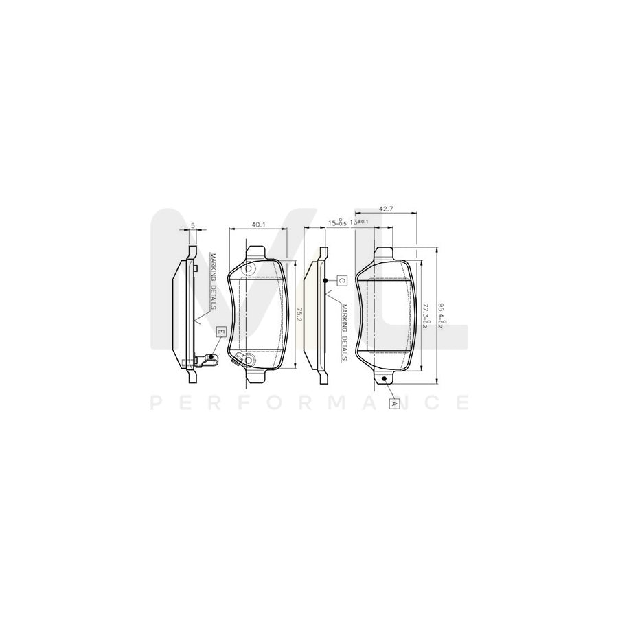 Bosch 0986Tb2845 Brake Pad Set Excl. Wear Warning Contact, With Bolts, With Accessories | ML Performance Car Parts