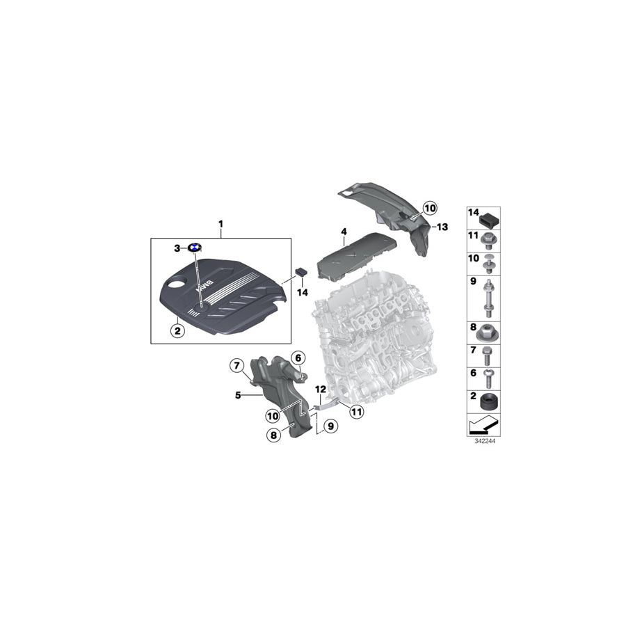 Genuine BMW 11148575429 F30 F31 Holder, Cover (Inc. 328d & 328dX) | ML Performance US Car Parts