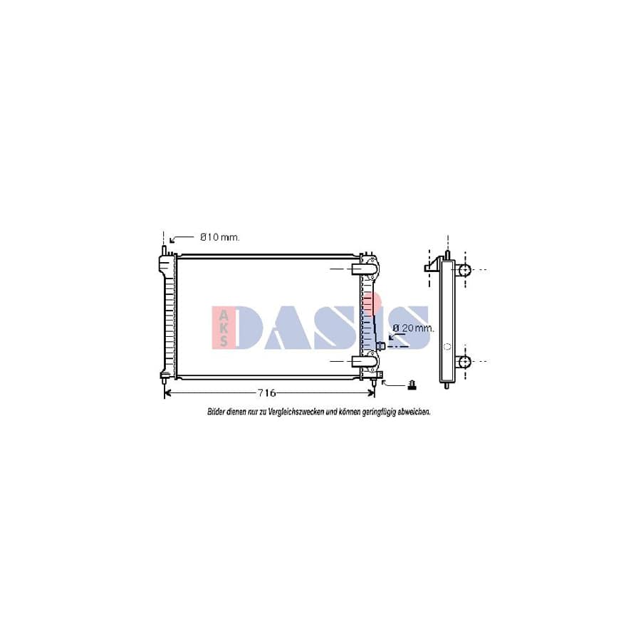 AKS Dasis 160063N Engine Radiator for Peugeot 406