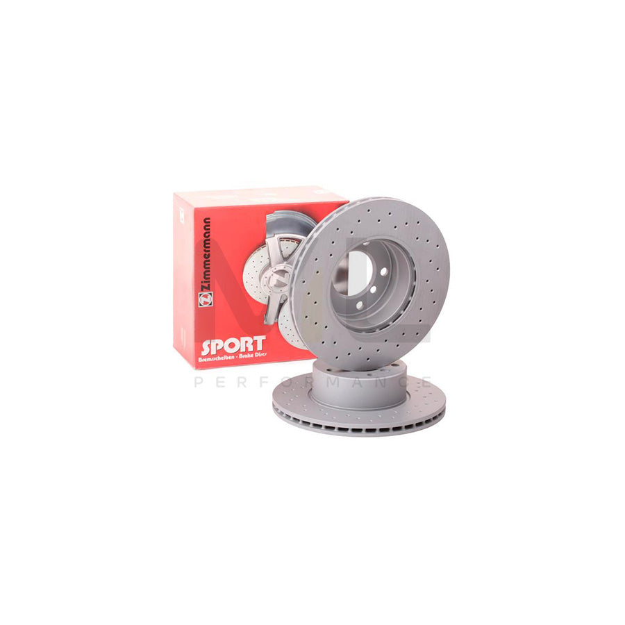 ZIMMERMANN SPORT COAT Z 150.1284.52 Brake Disc for BMW 5 Series Internally Vented, Perforated, Coated, High-carbon - 1 piece