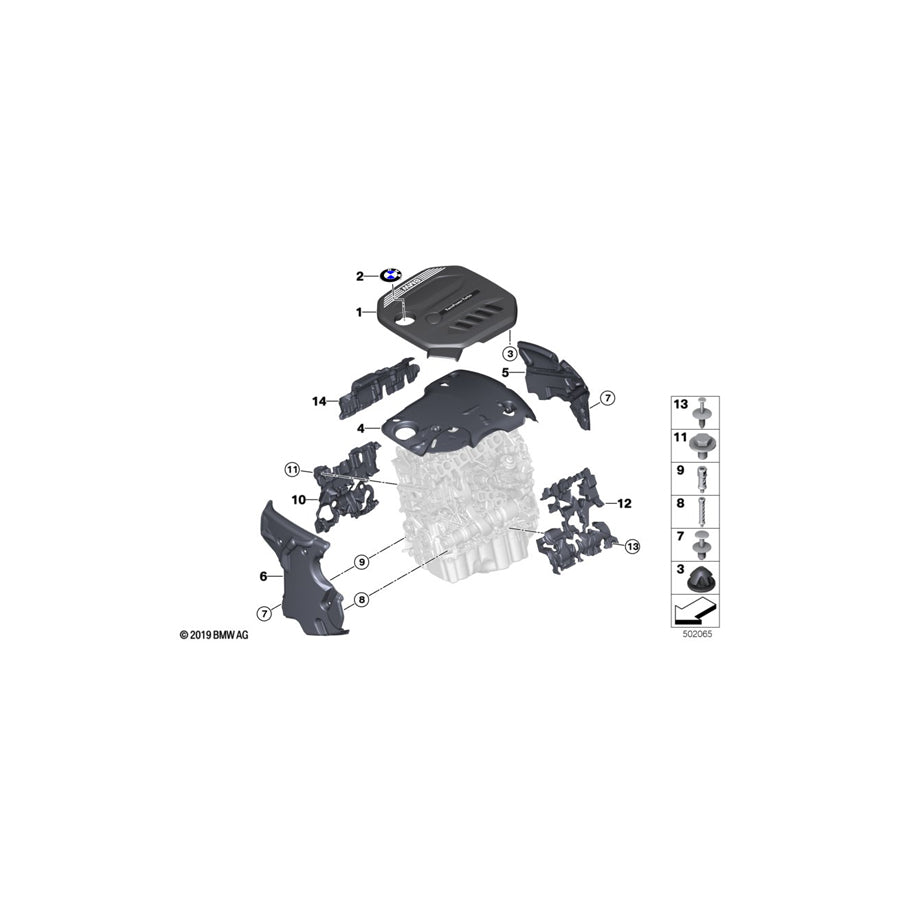 Genuine BMW 11148579936 G21 G20 G31 Acoustic Cover Left (Inc. 620dX, X5 25dX & 320d) | ML Performance US Car Parts