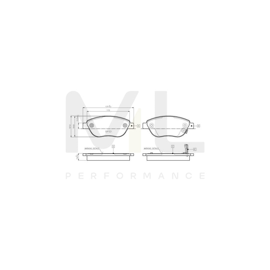 Bosch 0986Tb3141 Brake Pad Set Excl. Wear Warning Contact | ML Performance Car Parts
