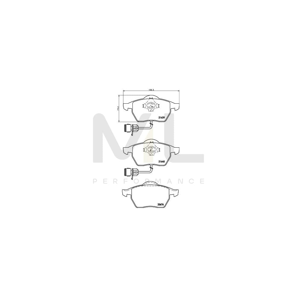 Hella 8DB 355 008-531 Brake Pad Set For Audi A8 D2 (4D2, 4D8) With Integrated Wear Warning Contact