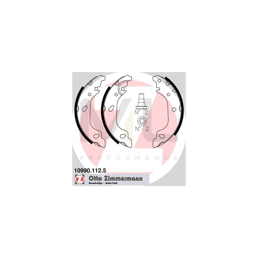 ZIMMERMANN 10990.112.5 Brake Shoe Set for FIAT Punto II Hatchback (188) Photo corresponds to scope of supply