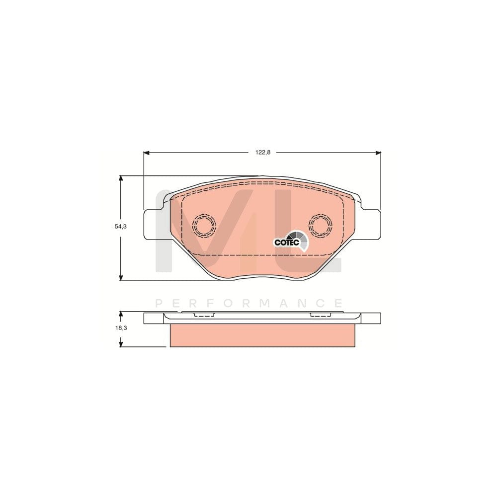 TRW Cotec Gdb1571 Brake Pad Set For Renault Megane Not Prepared For Wear Indicator | ML Performance Car Parts