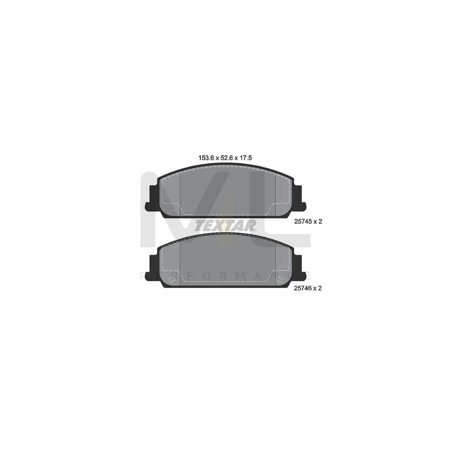 TEXTAR 2574501 Brake pad set not prepared for wear indicator | ML Performance Car Parts