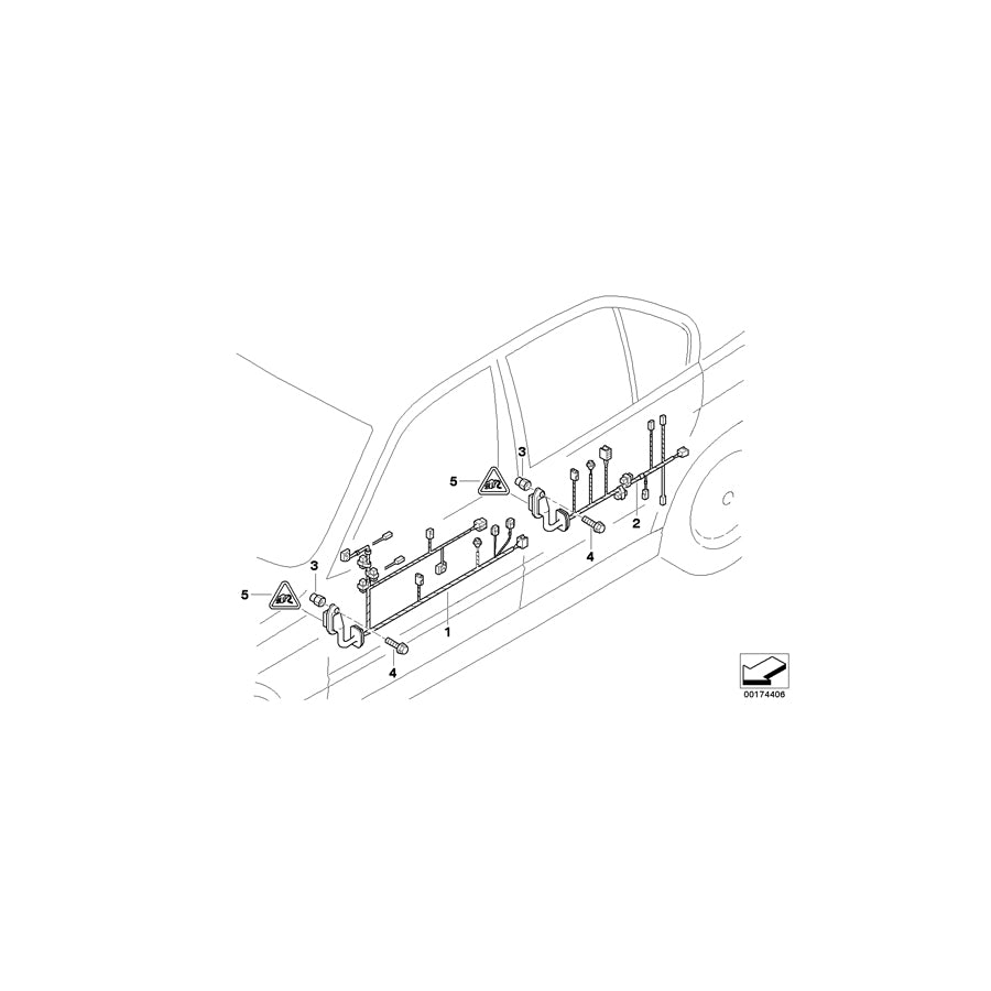 Genuine BMW 61128382131 E38 Wiring Drivers Side (Inc. 750i, 740i & 730i) | ML Performance US Car Parts