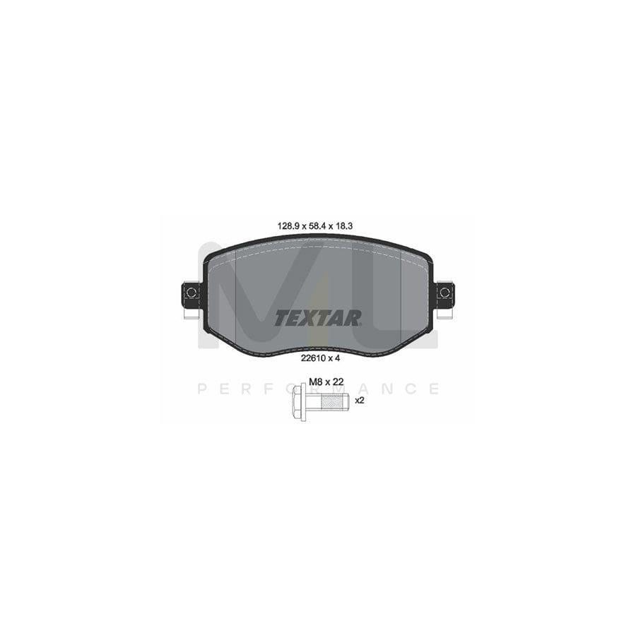 TEXTAR 2261001 Brake pad set for RENAULT MEGANE with acoustic wear warning, with brake caliper screws | ML Performance Car Parts