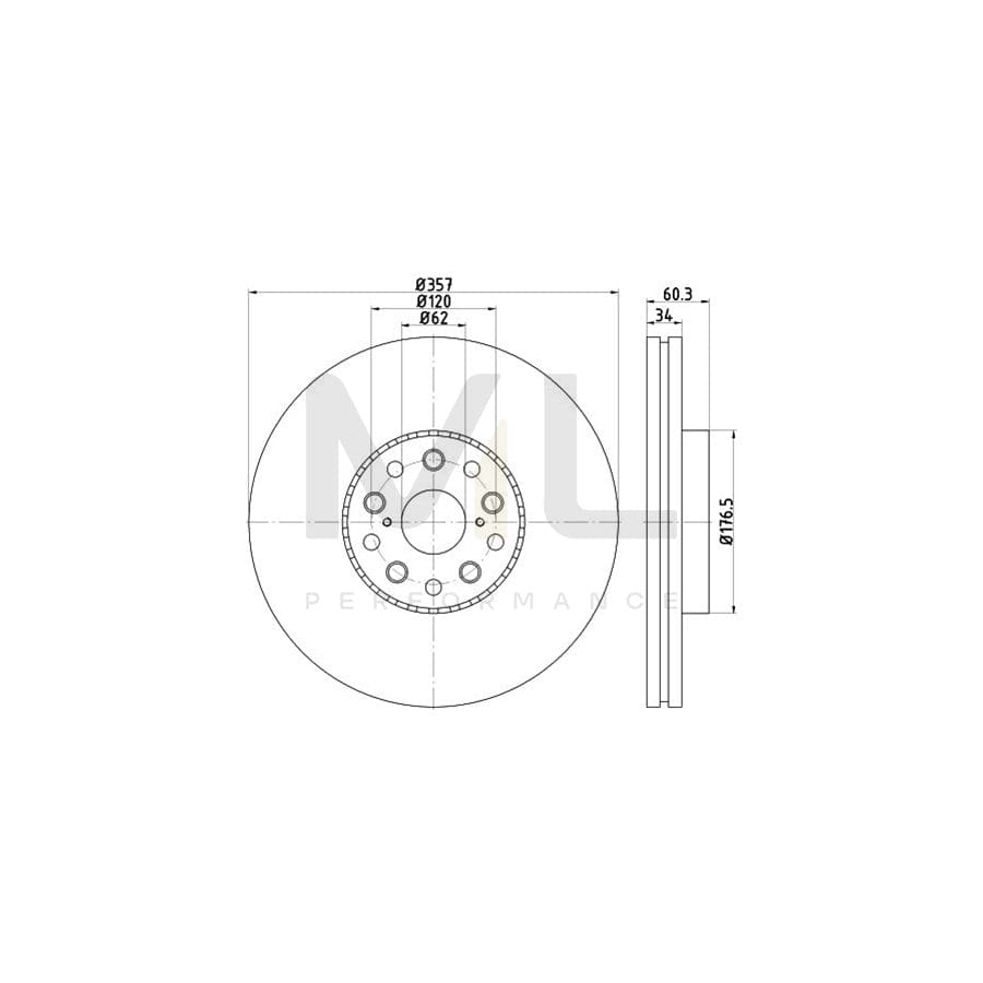 TEXTAR PRO 92224203 Brake Disc for LEXUS LS IV (XF40) Externally Vented, Coated, without wheel hub, without wheel studs | ML Performance Car Parts