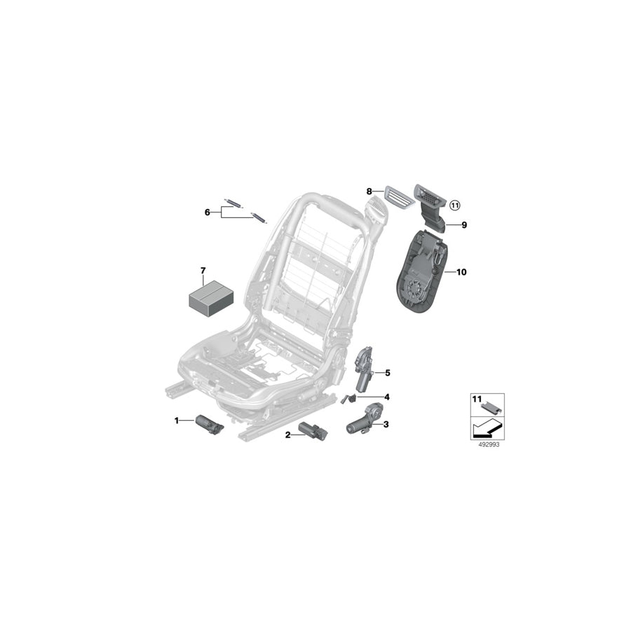 Genuine BMW 52107309660 F83 F06 F13 Drive, Seat Angle Adjustment Right (Inc. 435i, 430d & 440iX) | ML Performance US