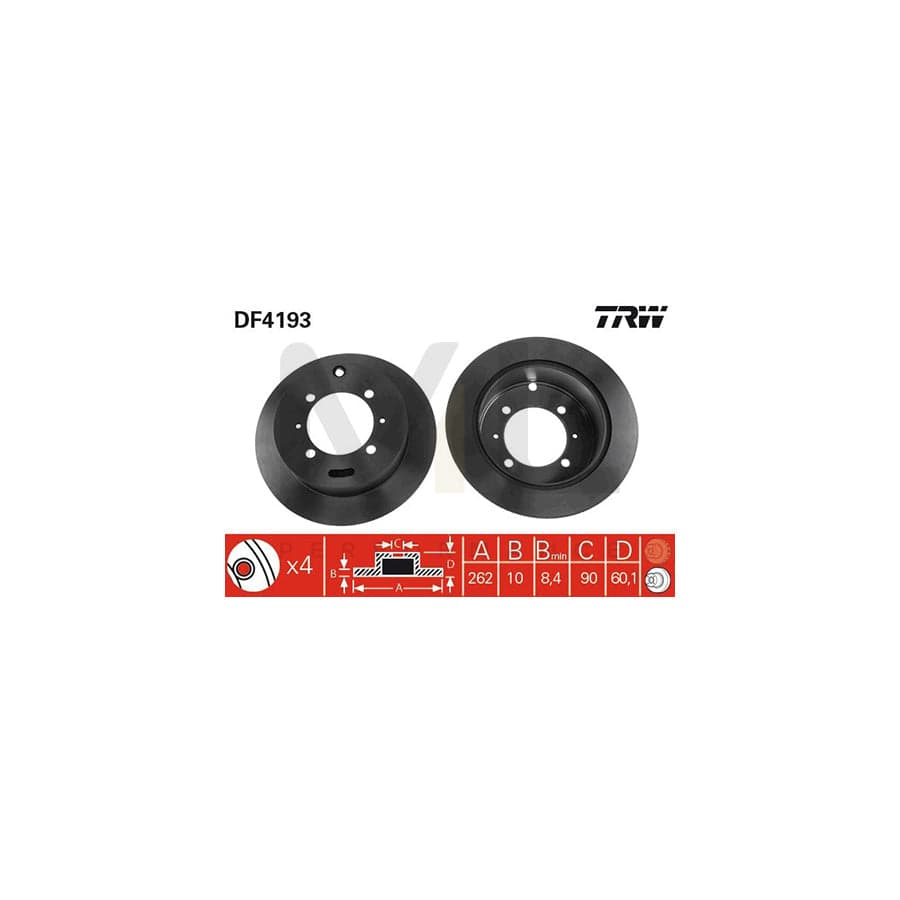 TRW DF4193 Brake Disc Solid, Painted | ML Performance Car Parts