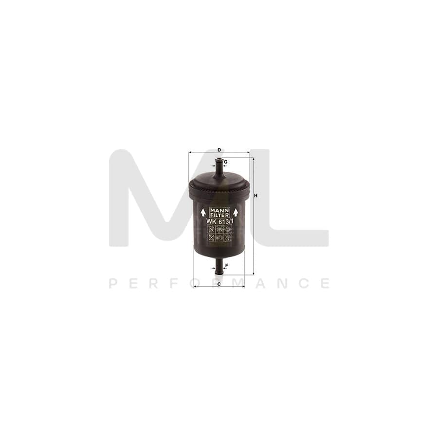 MANN-FILTER WK 613/1 Fuel filter In-Line Filter