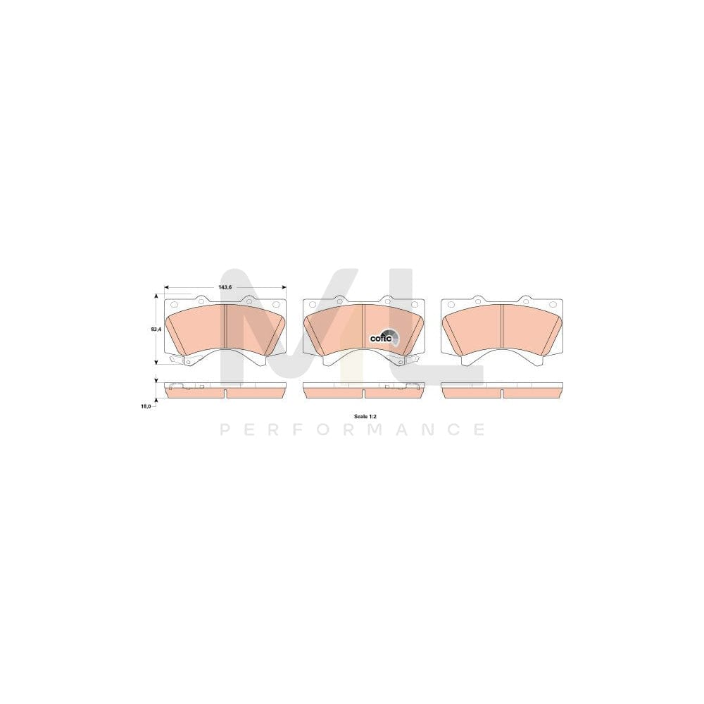 TRW Gdb3524 Brake Pad Set Cotec, With Acoustic Wear Warning | ML Performance Car Parts