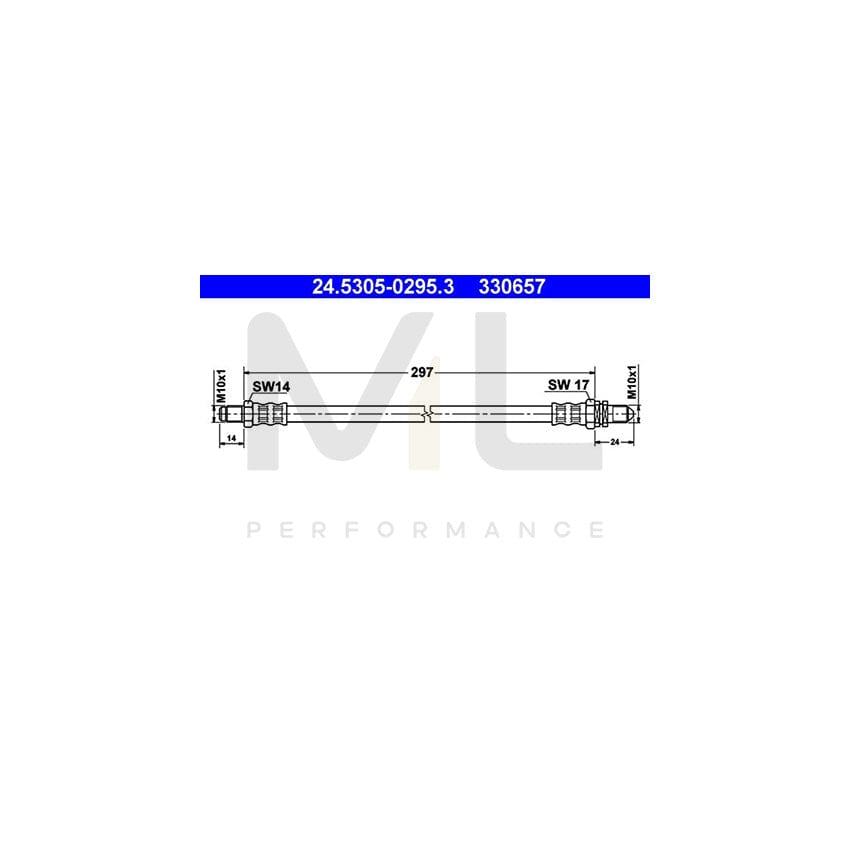 ATE 24.5305-0295.3 Brake Hose 297mm