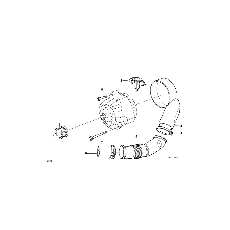 Genuine BMW 12311733782 E39 E34 E31 Pulley Alternator D=45MM (Inc. 750i, 540iP & 540i) | ML Performance US Car Parts
