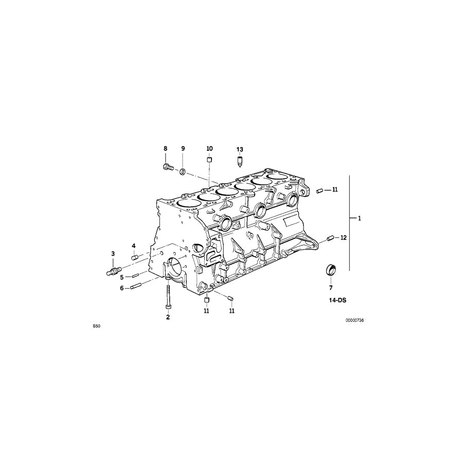 Genuine BMW 11111317548 E36 Classic Bolt (Inc. Z3 M & M3) | ML Performance US Car Parts