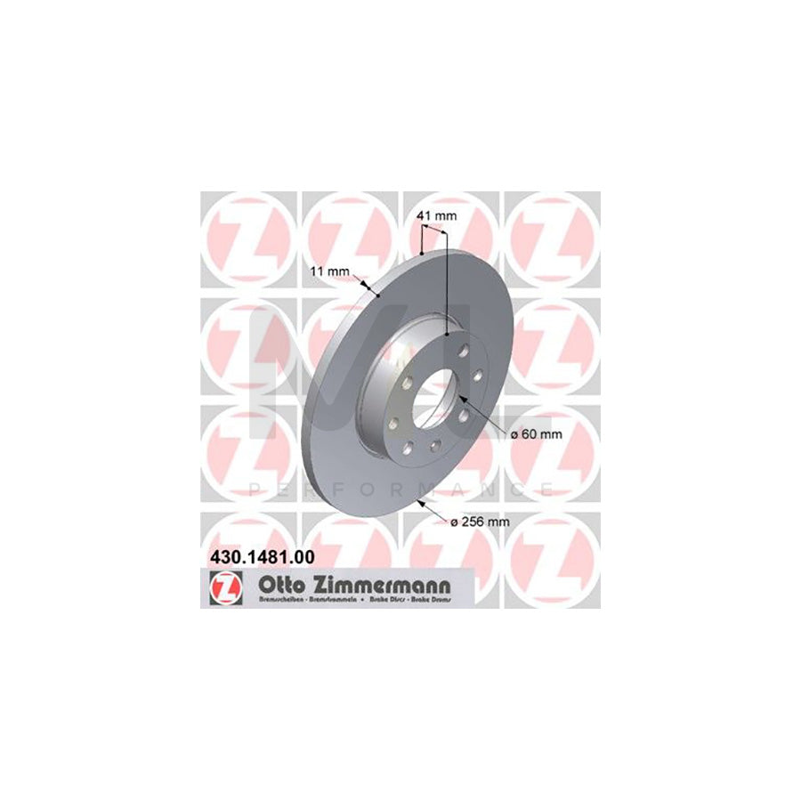ZIMMERMANN 430.1481.00 Brake Disc Solid - 1 piece
