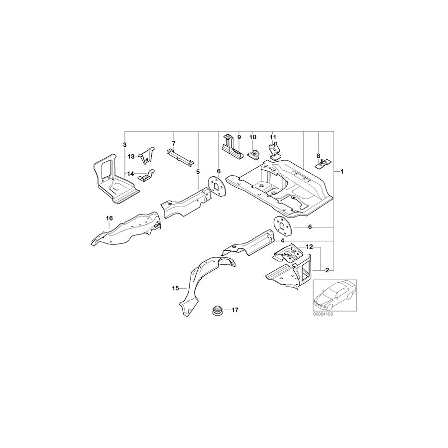 Genuine BMW 41127038063 E46 Mount, Trunk Floor, Lateral Left (Inc. 318ti, 325ti & 320td) | ML Performance US Car Parts