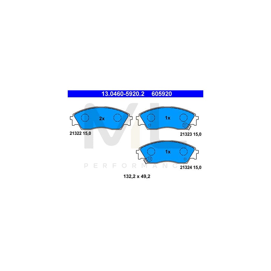 ATE 13.0460-5920.2 Brake pad set with acoustic wear warning